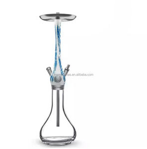Elegante Cachimba de Madera Estilo Europeo, Base de Vidrio Brillante con Corte de Diamante, Set Completo para Fumar Shisha con Accesorios para Bar - Product Image 1