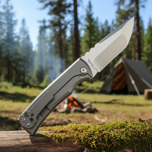 Navaja de Bolsillo Personalizable Chavez 229 Redeemer OEM con Mango de Madera, Acero Inoxidable de Alta Dureza, Punta de Caída, Borde Recto, Industrial - Product Image 6