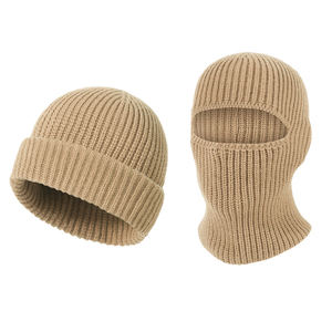 Bonnet cagoule en tricot côtelé à logo personnalisé avec capuche thermique extensible pour le cyclisme en hiver, les voyages et les vêtements pour temps froid - Product Image 5