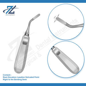 Ascenseur de racine droite à la flexion 5mm Fabricant d'instruments d'ascenseur de racine dentaire en acier inoxydable de haute qualité Pakistan - Product Image 3