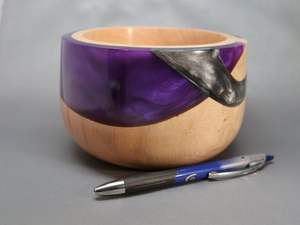 Cuenco de resina de madera atemporal hecho a mano diseñador rústico moderno centro de mesa elegante hogar cocina acento - Product Image 4