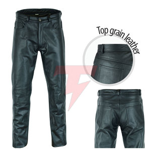 Premium <b>Men</b> <b>Leather</b> <b>Pants</b> Lightweight High Breathable Soft Smooth Texture Classic Straight Fit Durable Stitching Fashionable - Product Image 3