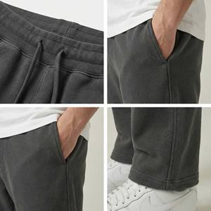 Jogging pour homme en molleton de coton de 400 g/m², coupe droite structurée, streetwear de haute qualité, imperméable et respirant - Product Image 5