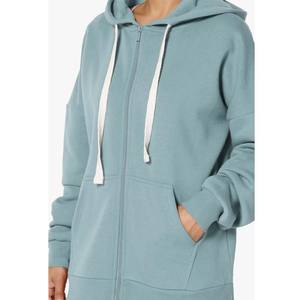 Womens Casual Drawstring Zip up <b>Long</b> <b>Hoodies</b> - Product Image 6