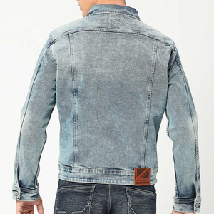 Chaqueta vaquera occidental regular de Material de marca pura, chaqueta vaquera con cuello de piel de camionero informal de estilo forrado para hombre - Product Image 3