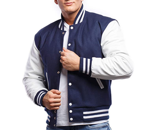 Veste universitaire pour homme sur mesure de qualité supérieure Corps en laine et manches en cuir véritable Style baseball pour l'école, l'équipe et le streetwear - Product Image 3