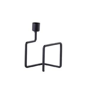 Well-Designed Classic Style <b>Black</b> Powder Coated Metal Iron Rod Wire Square round Frame <b>Candlestick</b> Holder for Candles Home Decor - Product Image 4