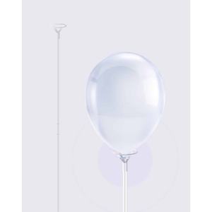Bâtonnets porte-ballons transparents en plastique durable pour événements festifs, lot de 12 - Product Image 1