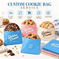 Sacs en papier kraft personnalisés avec logo, sacs d'emballage alimentaire jetables écologiques résistants à la graisse pour biscuits et collations
