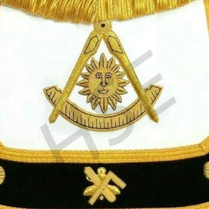 NOUVEAU TABLIER MAÇONNIQUE BRODÉ À LA MAIN PAST MASTER AVEC COL ET JEWEL-HSE - Product Image 5