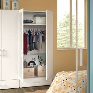 Armario de dormitorio moderno hecho en Italia, ropero con puertas correderas de capacidad, guardarropa de tela - Product Image 4