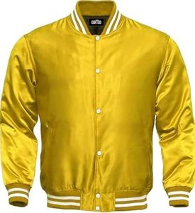 Personalizado liso recubierto a prueba de viento estilo de la calle Logo Letterman tren satén bombardero Varsity chaquetas para hombres - Product Image 4