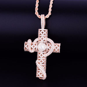18K Solid Gold 925 Sterling <b>Silver</b> VVS Diamond Iced Custom VVS <b>Cross</b> Pendant HipHop Style Moissanite for <b>Men</b> - Product Image 5