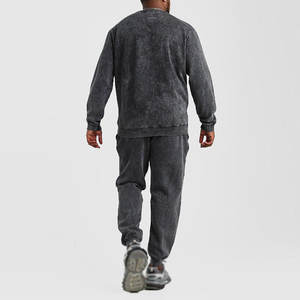 High Quality Custom Logo Cotton Hoodie Sweatpants Men's Oversized Cropped Acid Wash <b>Tracksuit</b> Winter Casual Fleece Printed for - Product Image 2