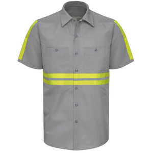 High Visibility 100% Polyester Workwear <b>Jacket</b> Reflective Safety Shirt for Men -<b>Short</b> <b>Sleeve</b> Unisex Safety Clothing - Product Image 1
