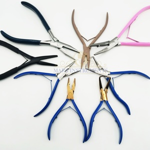 Outils d'extension de cheveux à 3 trous en acier inoxydable, pince multifonctionnelle à micro perles nano, forme plate, utilisation en salon professionnel, vente en gros - Product Image 1