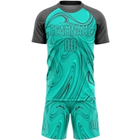 Conjunto de Uniforme de Fútbol Unisex de Último Diseño, Transpirable, de Manga Corta, con Transferencia Térmica, de Alta Calidad, Personalizable con Nombre de Jugador, Venta al Por Mayor