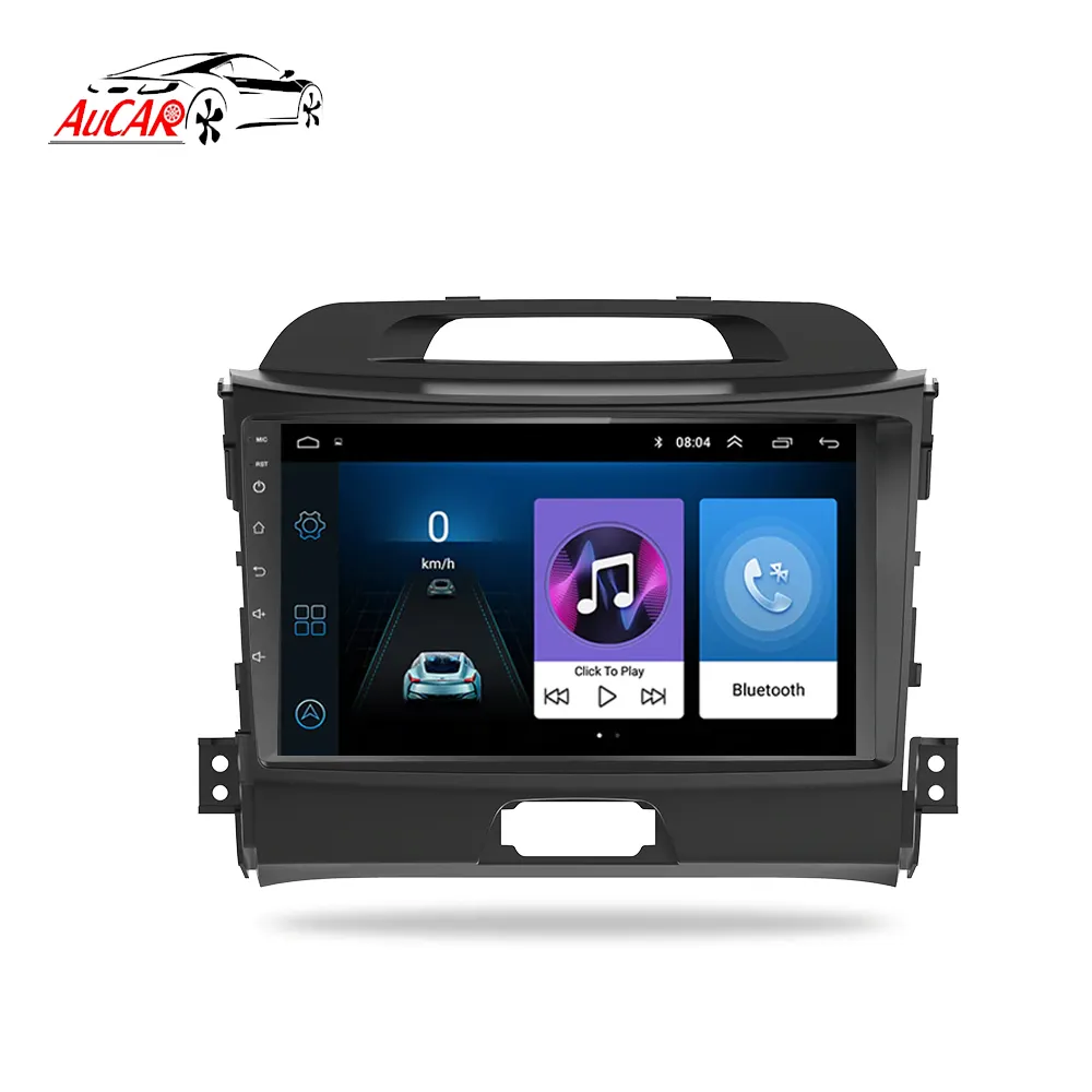 Aucar 9 "Android 10 âm thanh xe hơi đài phát thanh video đa phương tiện Player GPS navigation đơn vị đầu màn hình cảm ứng cho Kia Sportage 2011-2015