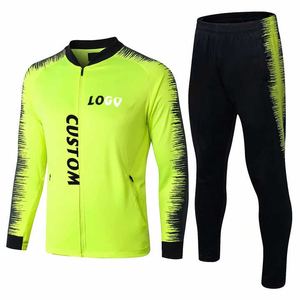 HOSTARON Veste de football noire à séchage rapide pour hommes Ensemble de survêtement LOGO personnalisé coupe surdimensionnée - Product Image 1