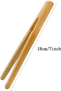 12pcs Bamboo <b>Tongs</b>, 7 Inch Reusable Bamboo <b>Toast</b> <b>Tongs</b> for <b>Toast</b> Bread Pickles Fruits Tea - Product Image 2