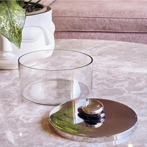 Boîte cylindrique de luxe en acier inoxydable de qualité supérieure avec couvercle en métal argenté, écologique, sans danger pour les aliments, classique pour biscuits, bonbons et produits secs - Product Image 2