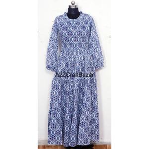 Vestido Midi Floral tejido de algodón puro 100%, nuevo estilo, botón, estampado Digital, mangas completas, ajuste Regular, ecológico, lavable, informal - Product Image 5