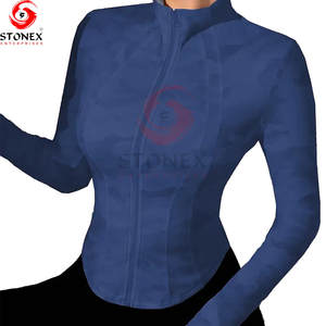 Chaqueta de Yoga Personalizada para Mujer, Ajustada, con Cierre, Cintura Alta, Secado Rápido, Sin Costuras, Sólida, Cómoda, de Spandex/Nailon, para Fitness - Product Image 5