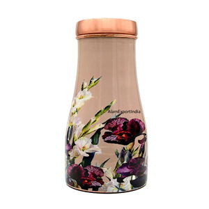 Bouteille d'eau vintage en cuivre pur avec design imprimé, pot d'eau de chambre à coucher de chevet de taille personnalisée à des prix acceptables, nouveauté - Product Image 4