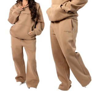 OEM <b>Hoodies</b> & Sweatshirts 500gsm Cotton <b>fleece</b> <b>hoodie</b> & Sweatpants set Premium Quality Oversize <b>Hoodies</b> Women's clothing joggers - Product Image 1