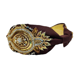 Bandeau brodé multicolore fait main pour femmes et filles, collection Jour de match, bandeau à vendre - Product Image 3