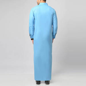 Jubba Thobe Islámica de Diseño para Hombre, Bordada en Algodón, Transpirable, Personalizable, Manga Larga, Cuello Alto, Largo hasta el Tobillo, para Eid y Ramadán - Product Image 2