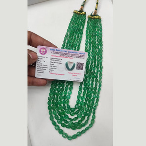 สร้อยคอลูกปัดหินสตรอเบอร์รี่สีเขียวธรรมชาติขนาด6-8มม. ยาว6-8มม. สร้อยคอวินเทจลูกปัด6ชั้น - Product Image 2