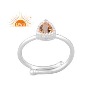 แหวนเพชรรูปสามเหลี่ยมสีเงินสเตอริ่ง,ทำด้วยมือผลิตเครื่องประดับ - Product Image 1