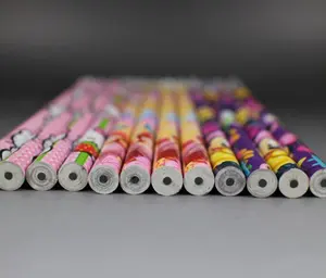 Lápis de papel reciclado com borracha, lápis de papel segura não tóxico