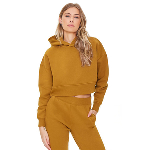 Fabricación de Diseño Personalizado, Sudaderas Cortas de Lujo con Logotipo Personalizado, Sudaderas Cortas de Algodón al por Mayor para Mujer - Product Image 1