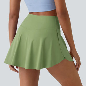 Jupe de tennis de badminton pour femmes, entraînement, course à pied, fitness, short de sport pour femmes, jupe de tennis extensible à double couche avec poches - Product Image 2