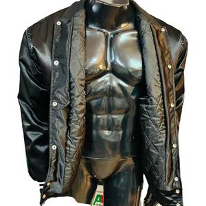 Veste en laine de baseball lourd Letterman avec manches en cuir col montant boutons en acier satin intérieur hiver spécial chaud - Product Image 1