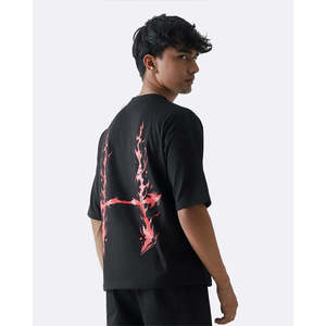 Men's Oversized Jujutsu Kaisen Anime T-<b>shirt</b>-220 GSM Cotton Jersey Screen Printed Black Short Sleeve Custom OEM Wholesale - Product Image 1