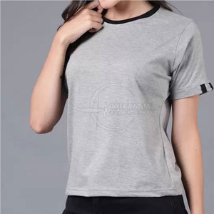 2025 nueva llegada OEM Logo personalizado Color diseño mujer camiseta al por mayor camiseta mujer 100% algodón cuello redondo - Product Image 3