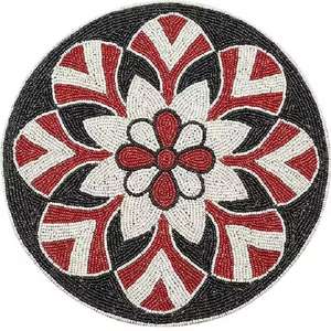 Manteles individuales redondos personalizados de lujo más vendidos, manteles de mesa de hierro con cuentas de cristal para fabricante de bodas - Product Image 6