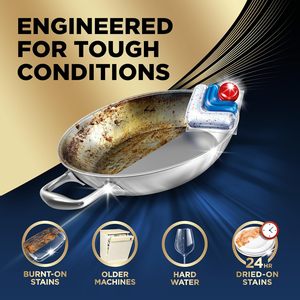 Finish Ultimate Infinity Shine Dishwasher Pods, No Pre-Rinse Dishwasher Detergent Soap <b>Removes</b> Burnt-On <b>Stain</b>, with Protector - Product Image 4