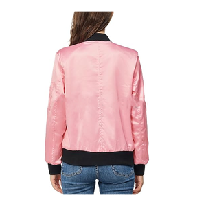 Chaqueta Universitaria de Punto de Poliéster Satinado 100% de Alta Calidad con Logotipo Personalizado al por Mayor, Impermeable y Transpirable para Mujer - Product Image 6