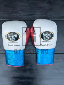 Gants de boxe en cuir de vachette véritable de haute qualité, prix de gros, avec la sangle de poignet ajustable, pour le sparring, modèle « No Boxing No Life » - Product Image 2