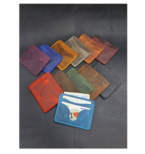 High Quality Genuine Mini Cross Stitched <b>Business</b> <b>Card</b> <b>Holder</b> Colorful Soft Leather Design - Product Image 1