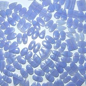 Paire de pierres précieuses en quartz agate dentelle bleue naturelle Cabochon lâche pour la fabrication de boucles d'oreilles en gros tailles personnalisables de qualité AAAAA - Product Image 4