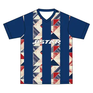 2024 Manufacturer Striped Soccer Jersey 180 160GMS 100% Polyester Unisex Custom Print Oversized Streetwear Men T Shirt