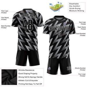 NEW Youth Training France Team Maillot de football personnalisé demi-manches Tissu polyester Maillot de football Hommes Uniforme de football - Product Image 3