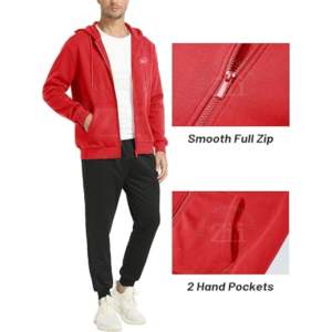 Sweat-shirt à capuche en molleton à col rond, coupe classique, poche kangourou, pull-over, broderie unisexe, respirant, hiver, 100% coton - Product Image 3