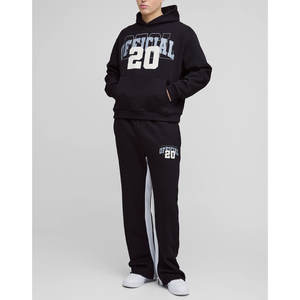 Ensemble de survêtement streetwear pour homme, deux pièces, pantalon de jogging évasé, ensemble de survêtement ample - Product Image 1