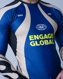 Vente en gros de chemises de compression à manches longues pour hommes, imprimées par sublimation, pour BJJ MMA, séchage rapide, couche de base pour l'entraînement, vêtements de fitness - Product Image 2